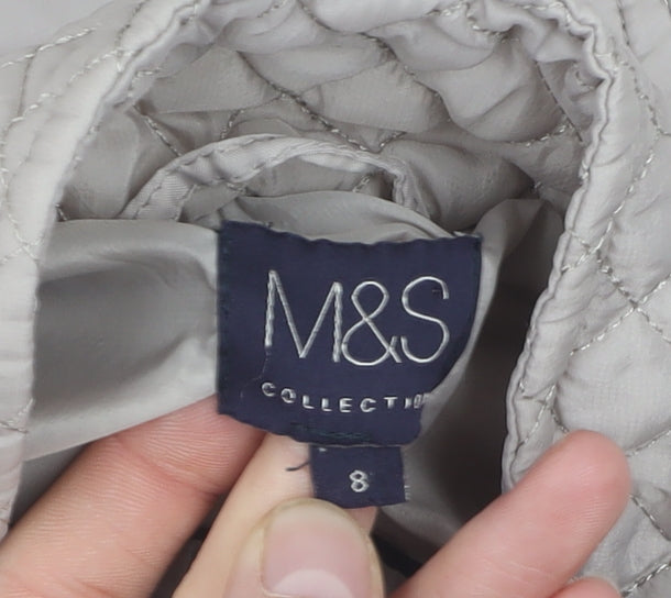 Womens UK Size 8 Marks and Spencer Beige Quilted Coat