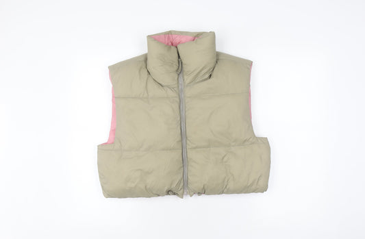 Womens UK Size L Zara Beige Puffer Jacket
