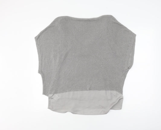 Phase Eight Women's Grey Knit V-Neck Top Size M