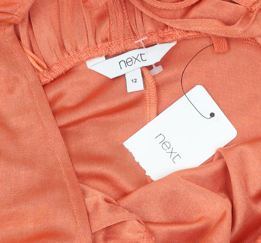 Next Women's Orange Kaftan Midi Dress, Size 12, Summer Casual