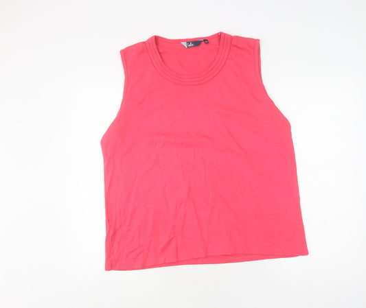Isle Women's Pink XL Tank Top Round Neck Cotton