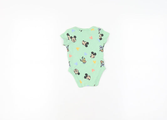 Disney Baby Green Babygrow Newborn Unisex Short Sleeve