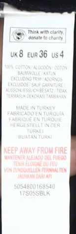 Miss Selfridge Black Crochet Denim Shorts - Women Size 8