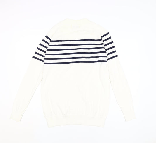 Next Women's White Striped Pullover Jumper Size 12
