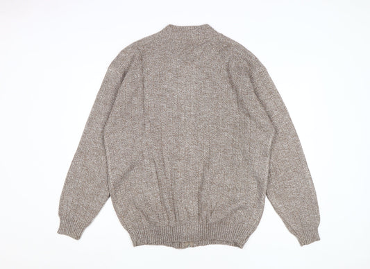 Bellisimo Men's Brown XL Full Zip Jumper Knitwear