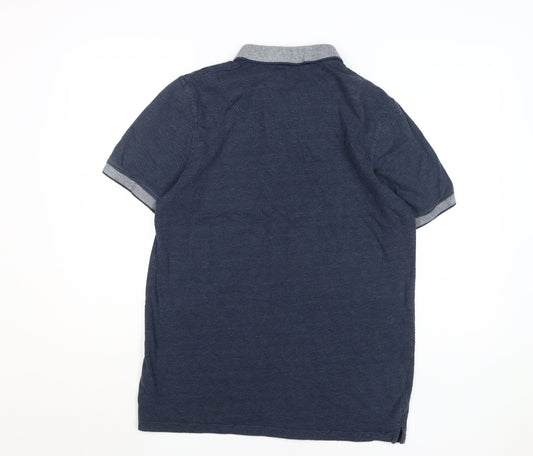 Jacamo Men's Blue Polo Shirt M Cotton Short Sleeve