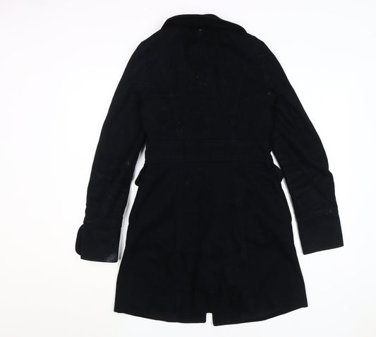 Womens UK Size 8 Topshop Black Overcoat