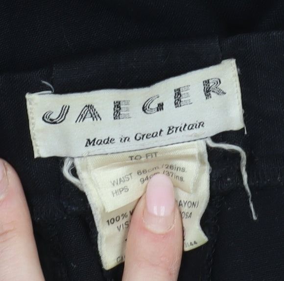 Jaeger Men's Black Regular Trousers 26 Formal