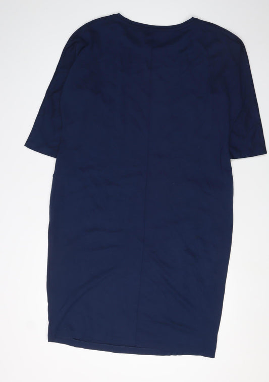 Jaeger Women's Blue Shift Dress M 3/4 Sleeve Casual