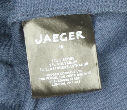 Jaeger Women's Blue Shift Dress M 3/4 Sleeve Casual