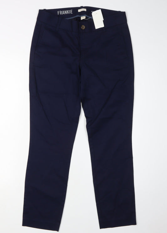 Womens UK Size 4 J.CREW Slim Fit Chino Blue Trousers