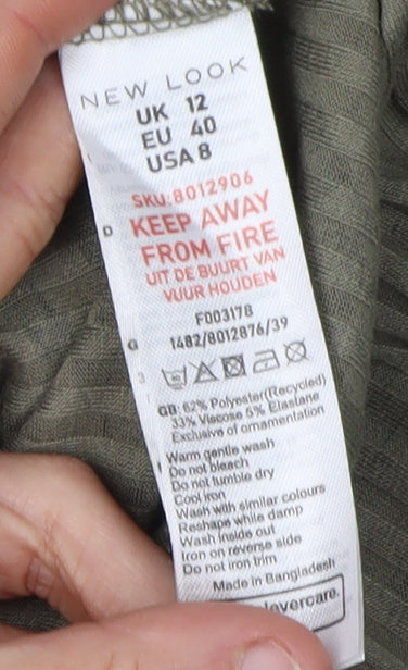 New Look Women's Green Animal Print Bodysuit, Size 12