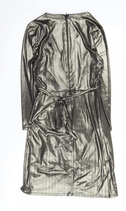 New Look Women's Gold Wrap Dress Size 8