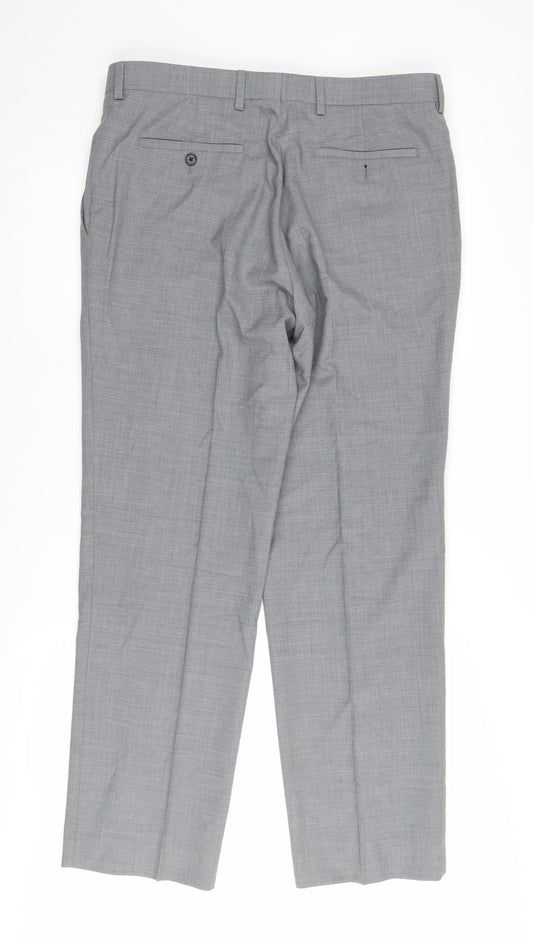 Austin Reed Men's Grey Dress Pants 34S Wool Lined Formal