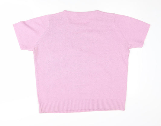 Womens UK Size L EWM Pure Classics Pink Pullover Jumper