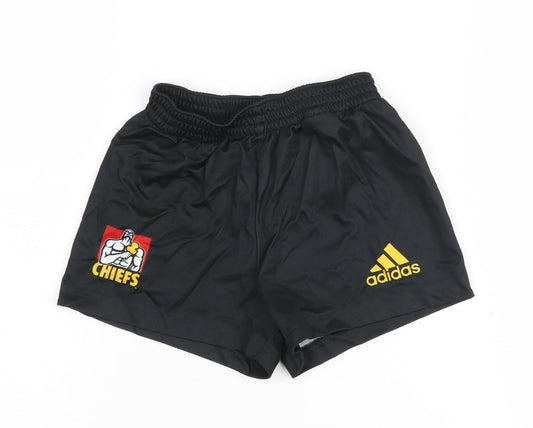 Additional front view of Adidas boys’ black athletic shorts 3-4y - lightweight activewear