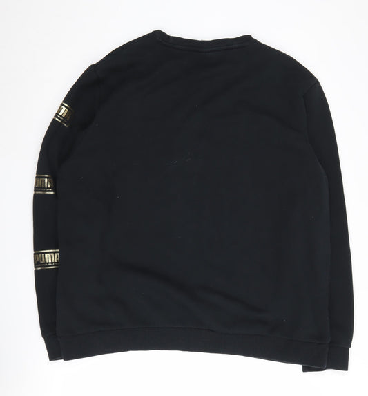 Puma Unisex Black Logo Sweatshirt 2XL Pullover