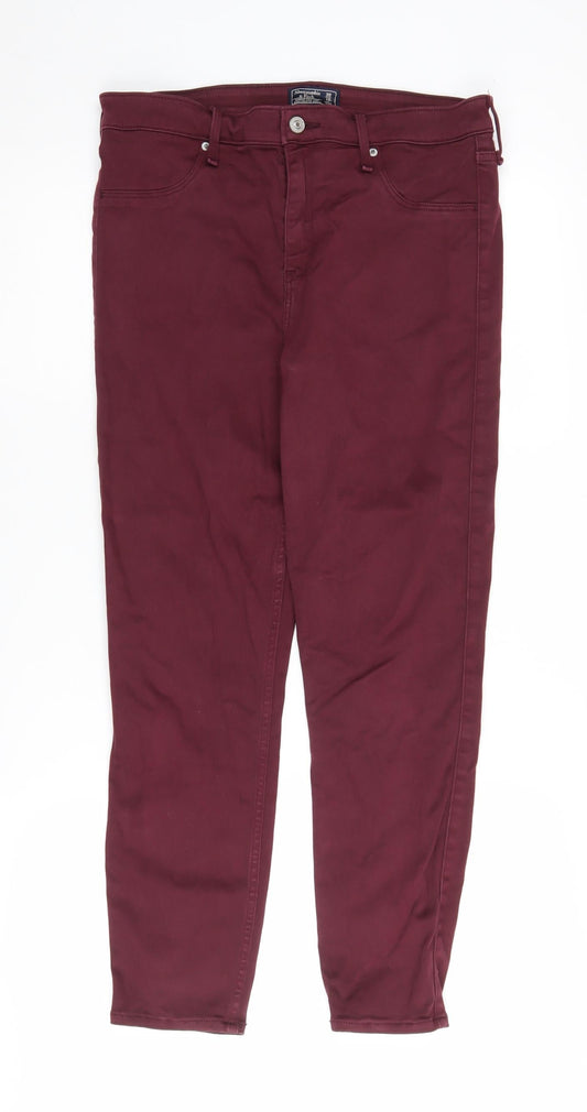 Womens UK Size 10 Abercrombie & Fitch Slim Fit Jegging Red Jeans