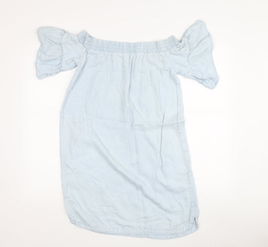 AllSaints Women's Blue Off Shoulder Dress S