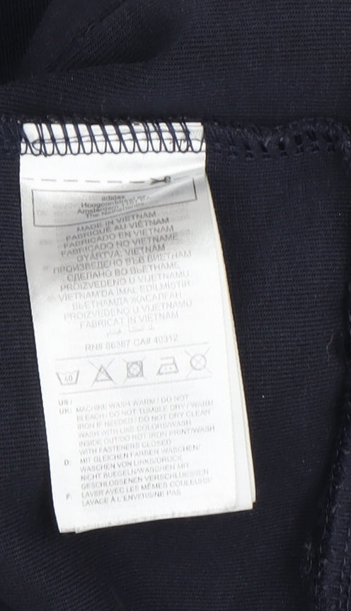 Adidas Men's Blue Full Zip Hoodie - Size L