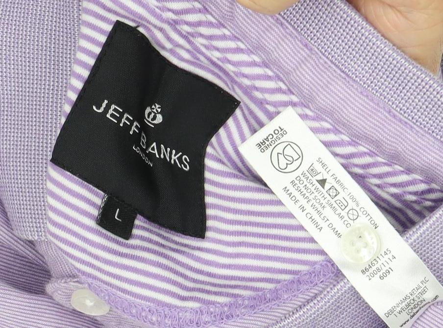 Jeff Banks Men's Purple Polo Shirt L, Short Sleeve