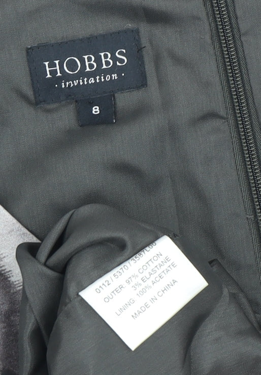 Hobbs Women Grey Floral Sheath Dress Size 8