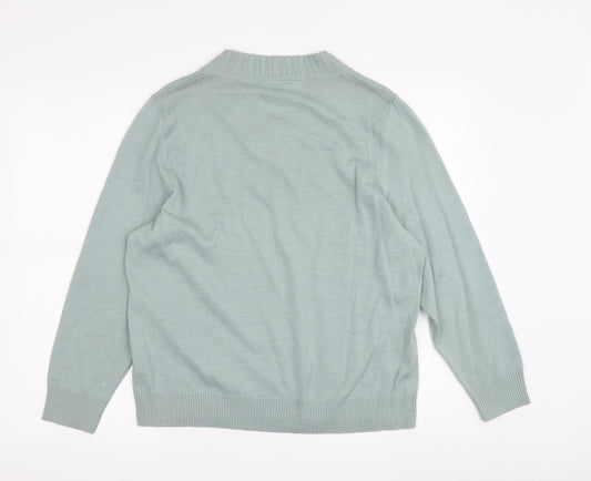 Eastex Women's Green Cable-Knit Pullover Jumper Size 16