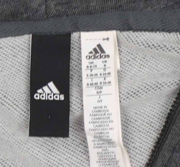 Adidas Women's Grey Full Zip Hoodie Size 8
