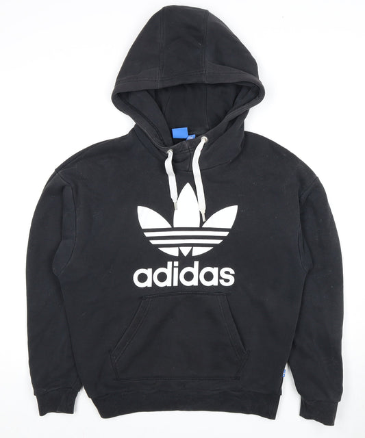 Additional front view of Adidas unisex black pullover hoodie s