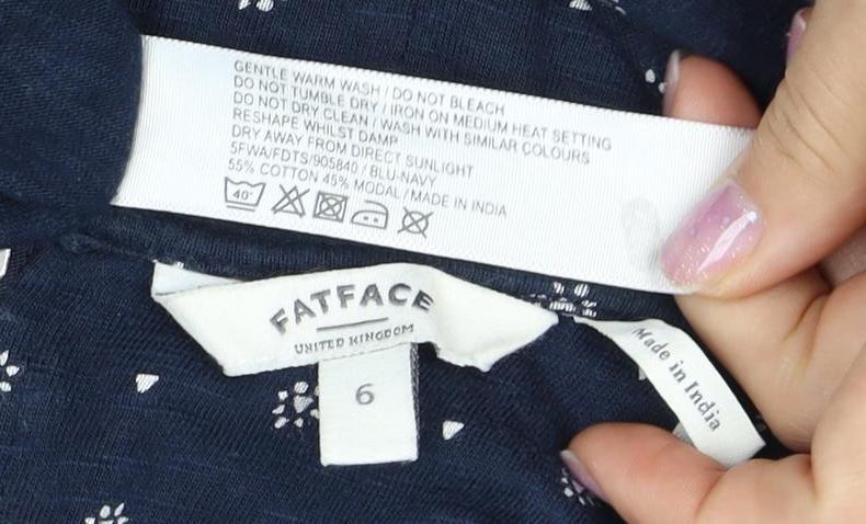 Fatface Women's Blue Fit & Flare Dress, Size 6