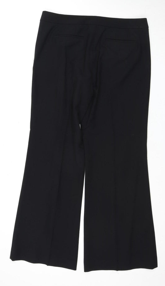 DKNY Women's Black Wide-Leg Trousers Size 12