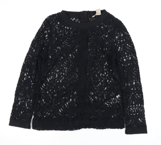 Womens UK Size XS Banana Republic Black Lace Blouse