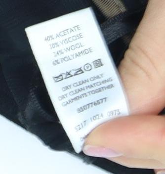 Womens UK Size 8 Jasper Conran Classic Fit Formal Black Trousers