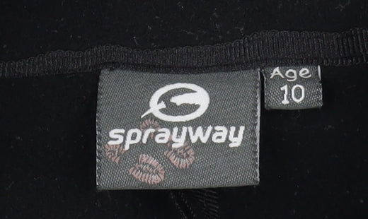 Sprayway Girls Black Fleece Jacket, Size 10 Years, Full Zip