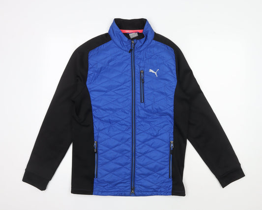 Additional front view of Puma Men's Blue and Black Windbreaker S - Activewear Essential