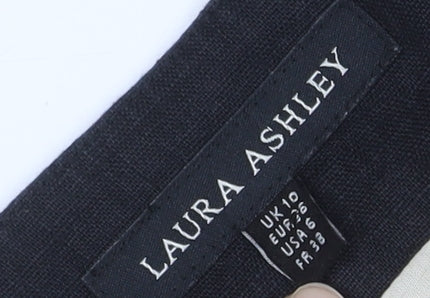 Laura Ashley Women's Beige Black Floral Shift Dress UK 10