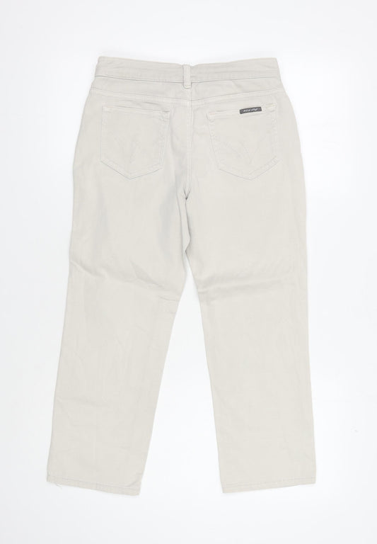 White Stuff Women's Beige Straight Trousers Size 8