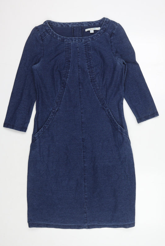 Additional front view of Boden Women's Blue Denim Dress - Size Unknown
