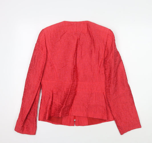 Viyella Women's Red Blazer Jacket Size 10 Bouclé