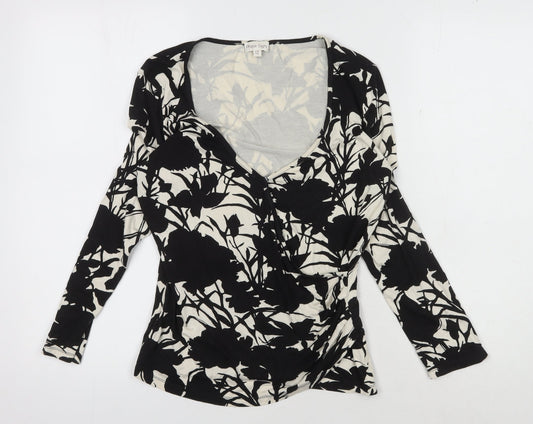 Womens UK Size 12 Phase Eight Black Wrap Blouse