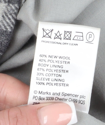 Womens UK Size 14 Marks and Spencer Grey Overcoat