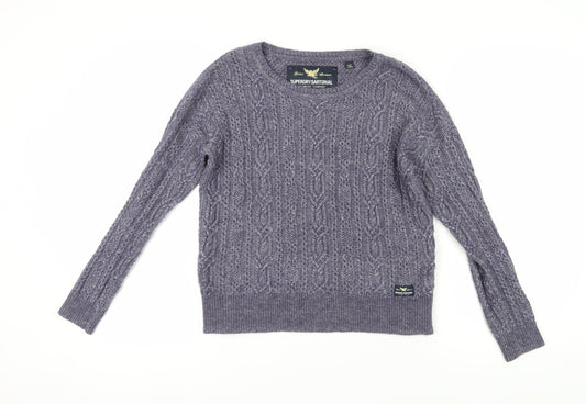 Womens UK Size S Superdry Grey Pullover Jumper