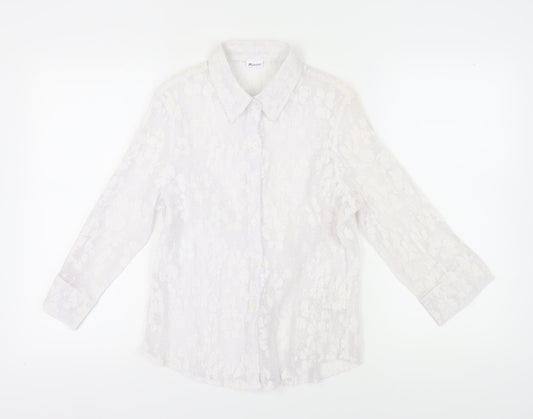 Womens UK Size 16 Damart White Button-Up