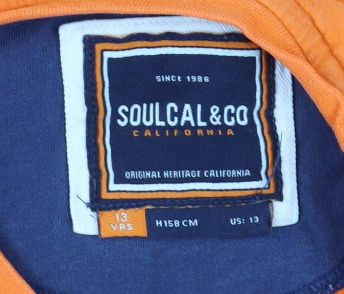 SoulCal & Co Boys Orange T-Shirt California Print 13 Years