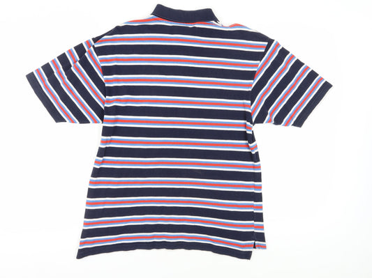 SITKA Men's Multicoloured Striped Polo Shirt S