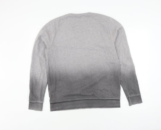 Zara Men's Grey Pullover Sweatshirt - M, Crew Neck