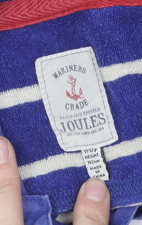 Joules Boys Blue Striped Hooded Rash Guard 11-12 Years