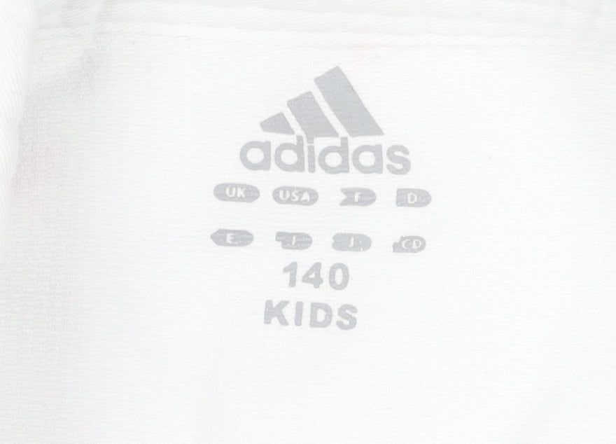 Adidas Boys White Track Jacket 11 Years Cotton Blend