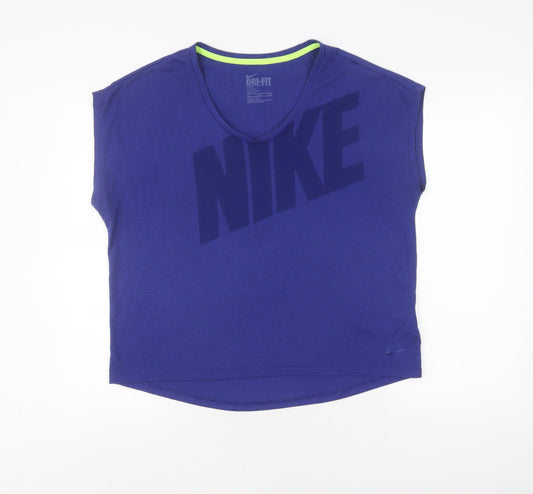 Womens UK Size L Nike Blue Running & Jogging T-Shirt