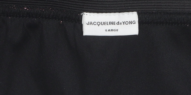 Brand and care label for Jacqueline de Yong Red Ruffle Skirt, L, Polyester, Women's